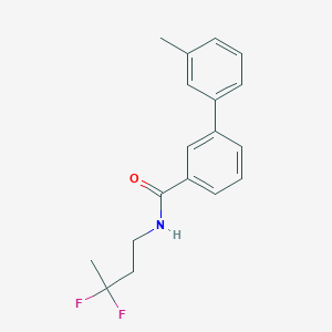 molecular formula C18H19F2NO B6985411 N-(3,3-difluorobutyl)-3-(3-methylphenyl)benzamide 