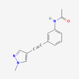 molecular formula C14H13N3O B6985437 N-[3-[2-(1-methylpyrazol-4-yl)ethynyl]phenyl]acetamide 