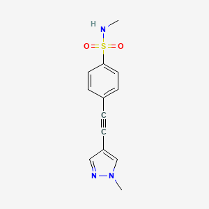 molecular formula C13H13N3O2S B6985442 N-methyl-4-[2-(1-methylpyrazol-4-yl)ethynyl]benzenesulfonamide 