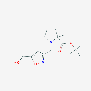 molecular formula C16H26N2O4 B6985526 Tert-butyl 1-[[5-(methoxymethyl)-1,2-oxazol-3-yl]methyl]-2-methylpyrrolidine-2-carboxylate 