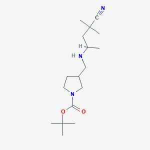 molecular formula C17H31N3O2 B6985667 Tert-butyl 3-[[(4-cyano-4-methylpentan-2-yl)amino]methyl]pyrrolidine-1-carboxylate 