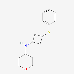 molecular formula C15H21NOS B6985721 N-(3-phenylsulfanylcyclobutyl)oxan-4-amine 