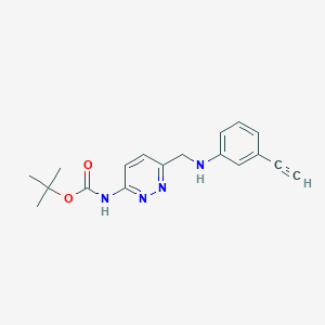 molecular formula C18H20N4O2 B6985733 tert-butyl N-[6-[(3-ethynylanilino)methyl]pyridazin-3-yl]carbamate 