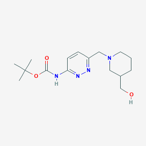 molecular formula C16H26N4O3 B6985737 tert-butyl N-[6-[[3-(hydroxymethyl)piperidin-1-yl]methyl]pyridazin-3-yl]carbamate 