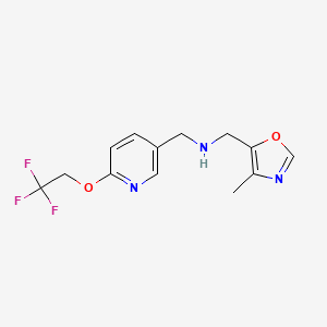 molecular formula C13H14F3N3O2 B6985771 N-[(4-methyl-1,3-oxazol-5-yl)methyl]-1-[6-(2,2,2-trifluoroethoxy)pyridin-3-yl]methanamine 