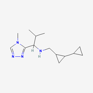 molecular formula C14H24N4 B6985798 N-[(2-cyclopropylcyclopropyl)methyl]-2-methyl-1-(4-methyl-1,2,4-triazol-3-yl)propan-1-amine 