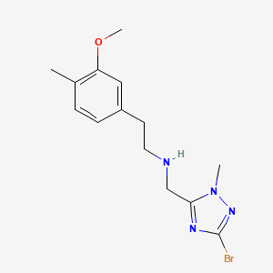 molecular formula C14H19BrN4O B6985815 N-[(5-bromo-2-methyl-1,2,4-triazol-3-yl)methyl]-2-(3-methoxy-4-methylphenyl)ethanamine 