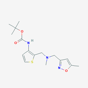 molecular formula C16H23N3O3S B6985839 tert-butyl N-[2-[[methyl-[(5-methyl-1,2-oxazol-3-yl)methyl]amino]methyl]thiophen-3-yl]carbamate 