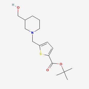 molecular formula C16H25NO3S B6985870 Tert-butyl 5-[[3-(hydroxymethyl)piperidin-1-yl]methyl]thiophene-2-carboxylate 