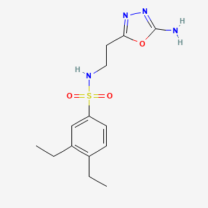 molecular formula C14H20N4O3S B6985884 N-[2-(5-amino-1,3,4-oxadiazol-2-yl)ethyl]-3,4-diethylbenzenesulfonamide 