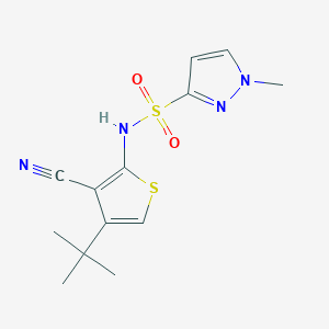 molecular formula C13H16N4O2S2 B6985897 N-(4-tert-butyl-3-cyanothiophen-2-yl)-1-methylpyrazole-3-sulfonamide 