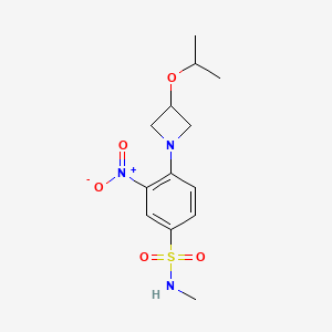 molecular formula C13H19N3O5S B6985905 N-methyl-3-nitro-4-(3-propan-2-yloxyazetidin-1-yl)benzenesulfonamide 