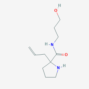 molecular formula C11H20N2O2 B6985926 N-(3-hydroxypropyl)-2-prop-2-enylpyrrolidine-2-carboxamide 
