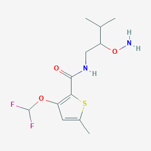 molecular formula C12H18F2N2O3S B6986001 N-(2-aminooxy-3-methylbutyl)-3-(difluoromethoxy)-5-methylthiophene-2-carboxamide 