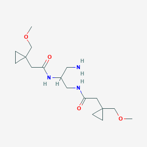 molecular formula C17H31N3O4 B6986065 N-[3-amino-2-[[2-[1-(methoxymethyl)cyclopropyl]acetyl]amino]propyl]-2-[1-(methoxymethyl)cyclopropyl]acetamide 