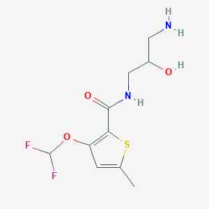 molecular formula C10H14F2N2O3S B6986081 N-(3-amino-2-hydroxypropyl)-3-(difluoromethoxy)-5-methylthiophene-2-carboxamide 