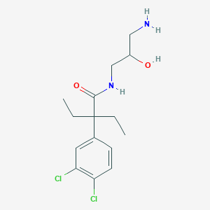 molecular formula C15H22Cl2N2O2 B6986113 N-(3-amino-2-hydroxypropyl)-2-(3,4-dichlorophenyl)-2-ethylbutanamide 