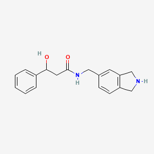 molecular formula C18H20N2O2 B6986197 N-(2,3-dihydro-1H-isoindol-5-ylmethyl)-3-hydroxy-3-phenylpropanamide 