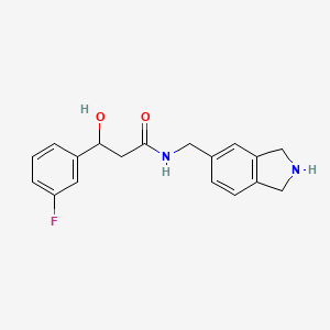 molecular formula C18H19FN2O2 B6986214 N-(2,3-dihydro-1H-isoindol-5-ylmethyl)-3-(3-fluorophenyl)-3-hydroxypropanamide 