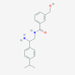 molecular formula C19H24N2O2 B6986220 N-[2-amino-2-(4-propan-2-ylphenyl)ethyl]-3-(hydroxymethyl)benzamide 