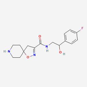 molecular formula C16H20FN3O3 B6986234 N-[2-(4-fluorophenyl)-2-hydroxyethyl]-1-oxa-2,8-diazaspiro[4.5]dec-2-ene-3-carboxamide 