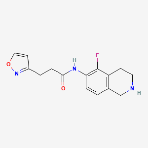 molecular formula C15H16FN3O2 B6986265 N-(5-fluoro-1,2,3,4-tetrahydroisoquinolin-6-yl)-3-(1,2-oxazol-3-yl)propanamide 