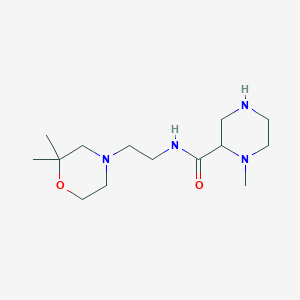 molecular formula C14H28N4O2 B6986291 N-[2-(2,2-dimethylmorpholin-4-yl)ethyl]-1-methylpiperazine-2-carboxamide 
