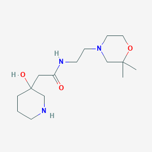 molecular formula C15H29N3O3 B6986389 N-[2-(2,2-dimethylmorpholin-4-yl)ethyl]-2-(3-hydroxypiperidin-3-yl)acetamide 