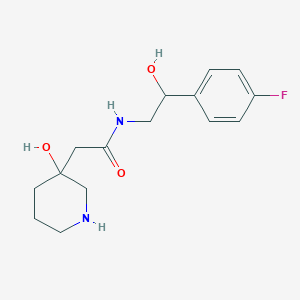 molecular formula C15H21FN2O3 B6986399 N-[2-(4-fluorophenyl)-2-hydroxyethyl]-2-(3-hydroxypiperidin-3-yl)acetamide 