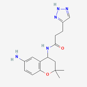 molecular formula C16H21N5O2 B6986408 N-(6-amino-2,2-dimethyl-3,4-dihydrochromen-4-yl)-3-(2H-triazol-4-yl)propanamide 