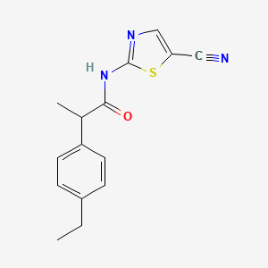 molecular formula C15H15N3OS B6986446 N-(5-cyano-1,3-thiazol-2-yl)-2-(4-ethylphenyl)propanamide 
