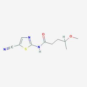 molecular formula C10H13N3O2S B6986452 N-(5-cyano-1,3-thiazol-2-yl)-4-methoxypentanamide 