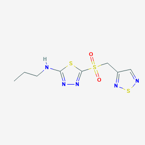 molecular formula C8H11N5O2S3 B6986563 N-propyl-5-(1,2,5-thiadiazol-3-ylmethylsulfonyl)-1,3,4-thiadiazol-2-amine 
