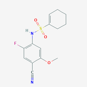 molecular formula C14H15FN2O3S B6986654 N-(4-cyano-2-fluoro-5-methoxyphenyl)cyclohexene-1-sulfonamide 