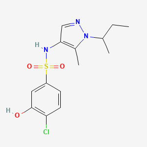 molecular formula C14H18ClN3O3S B6986682 N-(1-butan-2-yl-5-methylpyrazol-4-yl)-4-chloro-3-hydroxybenzenesulfonamide 