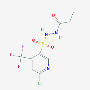 molecular formula C9H9ClF3N3O3S B6986683 N'-{[6-chloro-4-(trifluoromethyl)pyridin-3-yl]sulfonyl}propanehydrazide 