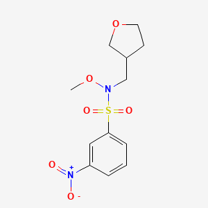 molecular formula C12H16N2O6S B6986752 N-methoxy-3-nitro-N-(oxolan-3-ylmethyl)benzenesulfonamide 