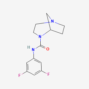 molecular formula C13H15F2N3O B6986810 N-(3,5-difluorophenyl)-1,4-diazabicyclo[3.2.1]octane-4-carboxamide 