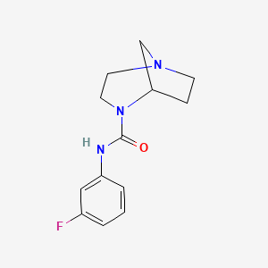 molecular formula C13H16FN3O B6986821 N-(3-fluorophenyl)-1,4-diazabicyclo[3.2.1]octane-4-carboxamide 