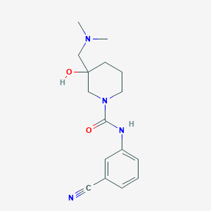 molecular formula C16H22N4O2 B6986840 N-(3-cyanophenyl)-3-[(dimethylamino)methyl]-3-hydroxypiperidine-1-carboxamide 