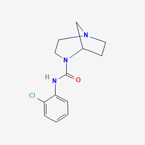 molecular formula C13H16ClN3O B6986848 N-(2-chlorophenyl)-1,4-diazabicyclo[3.2.1]octane-4-carboxamide 