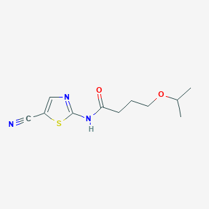 molecular formula C11H15N3O2S B6986912 N-(5-cyano-1,3-thiazol-2-yl)-4-propan-2-yloxybutanamide 