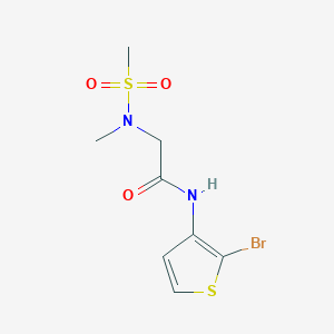 molecular formula C8H11BrN2O3S2 B6986928 N-(2-bromothiophen-3-yl)-2-[methyl(methylsulfonyl)amino]acetamide 