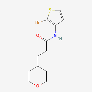 molecular formula C12H16BrNO2S B6986934 N-(2-bromothiophen-3-yl)-3-(oxan-4-yl)propanamide 