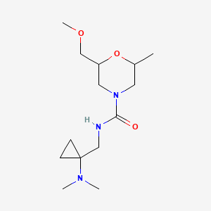 molecular formula C14H27N3O3 B6986973 N-[[1-(dimethylamino)cyclopropyl]methyl]-2-(methoxymethyl)-6-methylmorpholine-4-carboxamide 