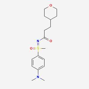 molecular formula C17H26N2O3S B6986987 N-[[4-(dimethylamino)phenyl]-methyl-oxo-lambda6-sulfanylidene]-3-(oxan-4-yl)propanamide 