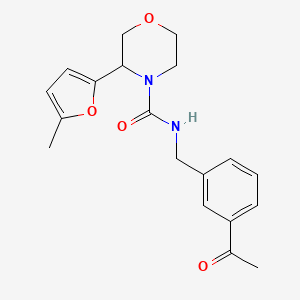 molecular formula C19H22N2O4 B6987012 N-[(3-acetylphenyl)methyl]-3-(5-methylfuran-2-yl)morpholine-4-carboxamide 