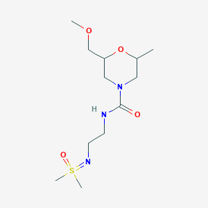 molecular formula C12H25N3O4S B6987022 N-[2-[[dimethyl(oxo)-lambda6-sulfanylidene]amino]ethyl]-2-(methoxymethyl)-6-methylmorpholine-4-carboxamide 