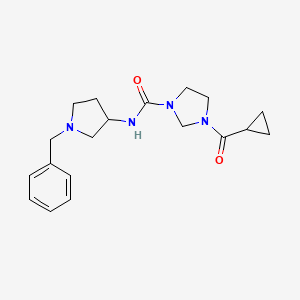 molecular formula C19H26N4O2 B6987032 N-(1-benzylpyrrolidin-3-yl)-3-(cyclopropanecarbonyl)imidazolidine-1-carboxamide 