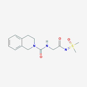 molecular formula C14H19N3O3S B6987044 N-[2-[[dimethyl(oxo)-lambda6-sulfanylidene]amino]-2-oxoethyl]-3,4-dihydro-1H-isoquinoline-2-carboxamide 